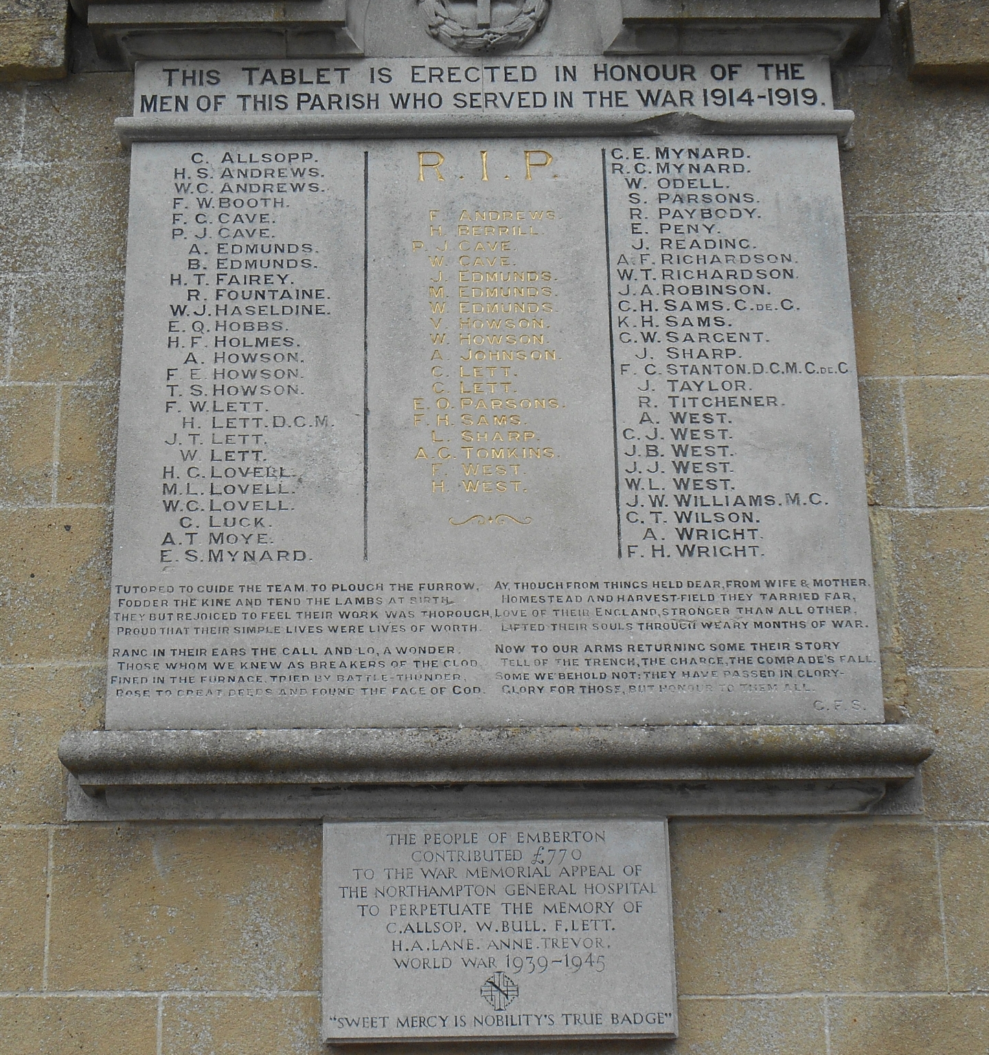 Emberton Clock Tower War Memorials Online