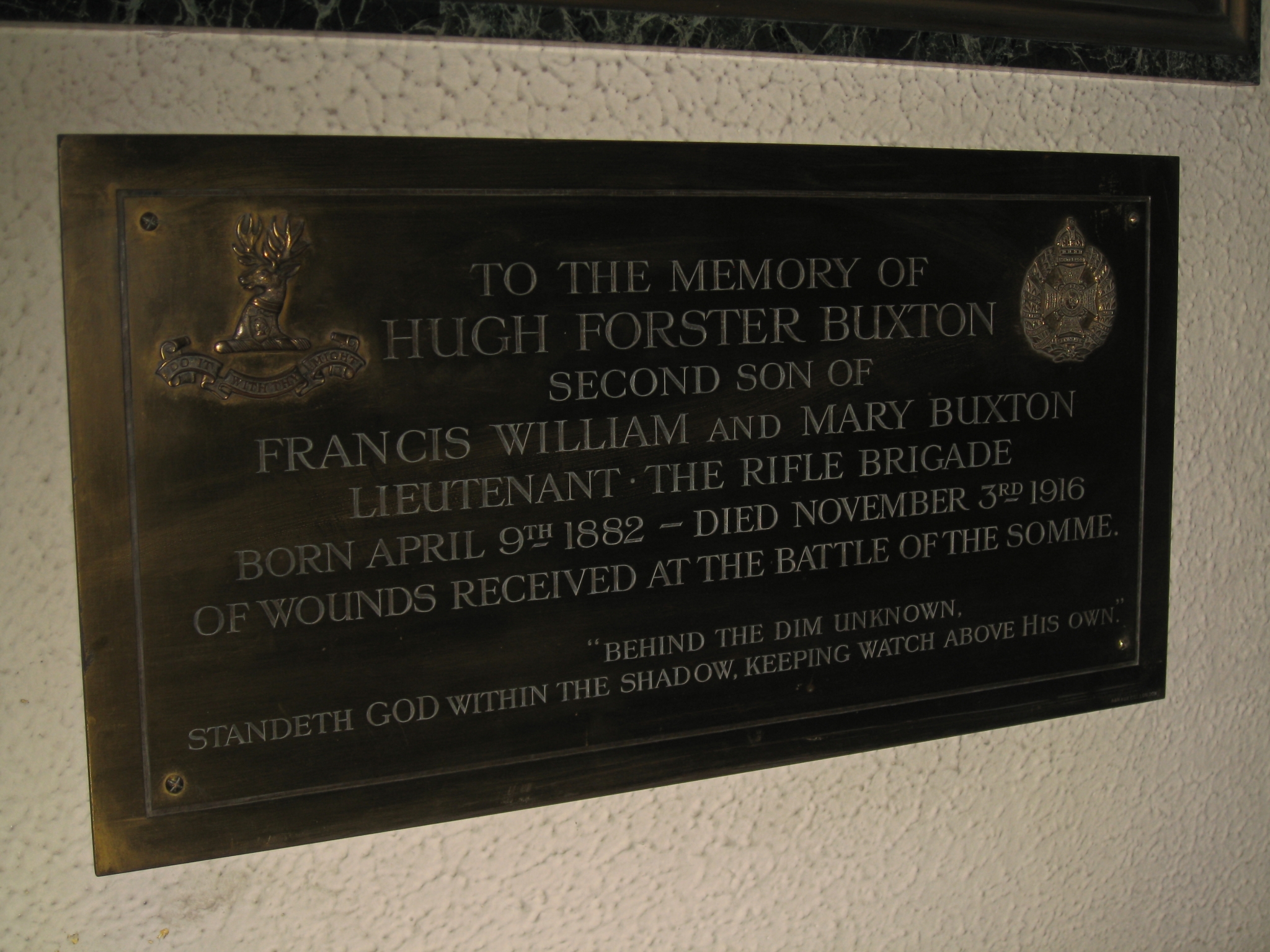 Lt Hugh Forster Buxton War Memorials Online
