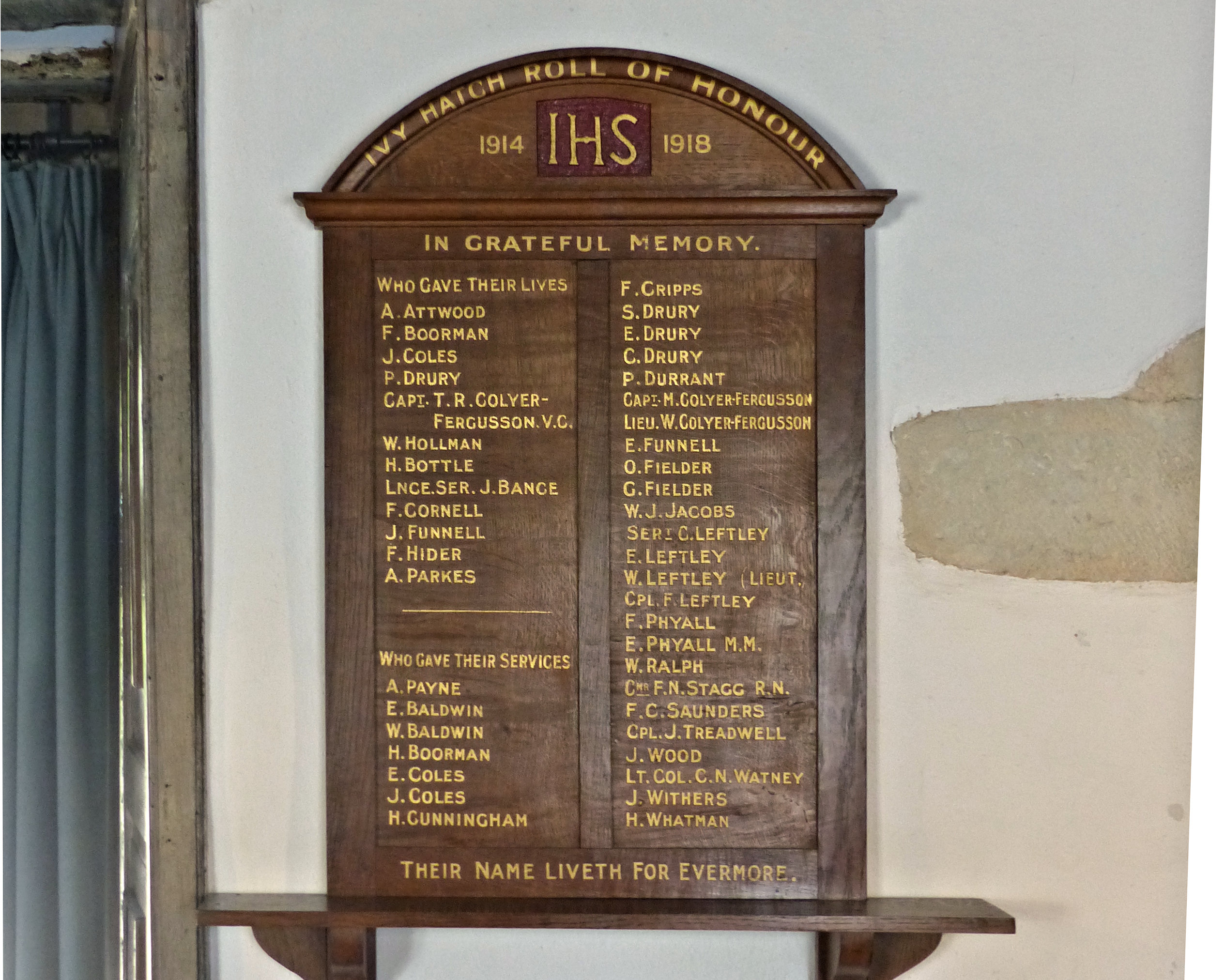 Ivy Hatch Roll Of Honour Wwi War Memorials Online