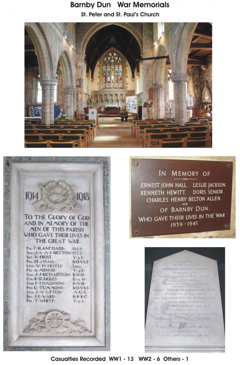 BARNBY DUN War Memorials Online