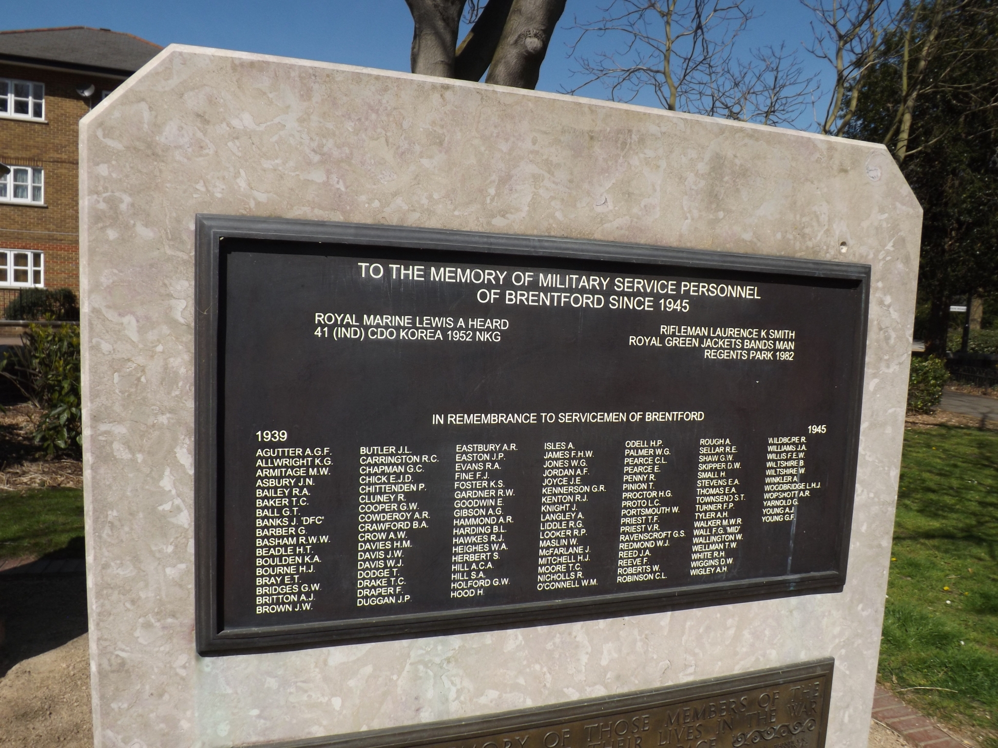 Servicemen Of Brentford Memorial War Memorials Online
