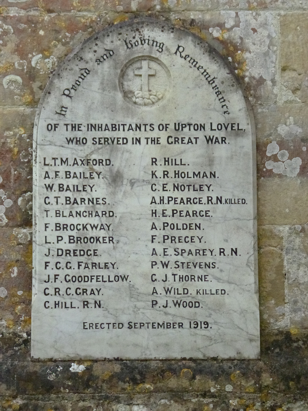 Upton Lovell Great War War Memorials Online