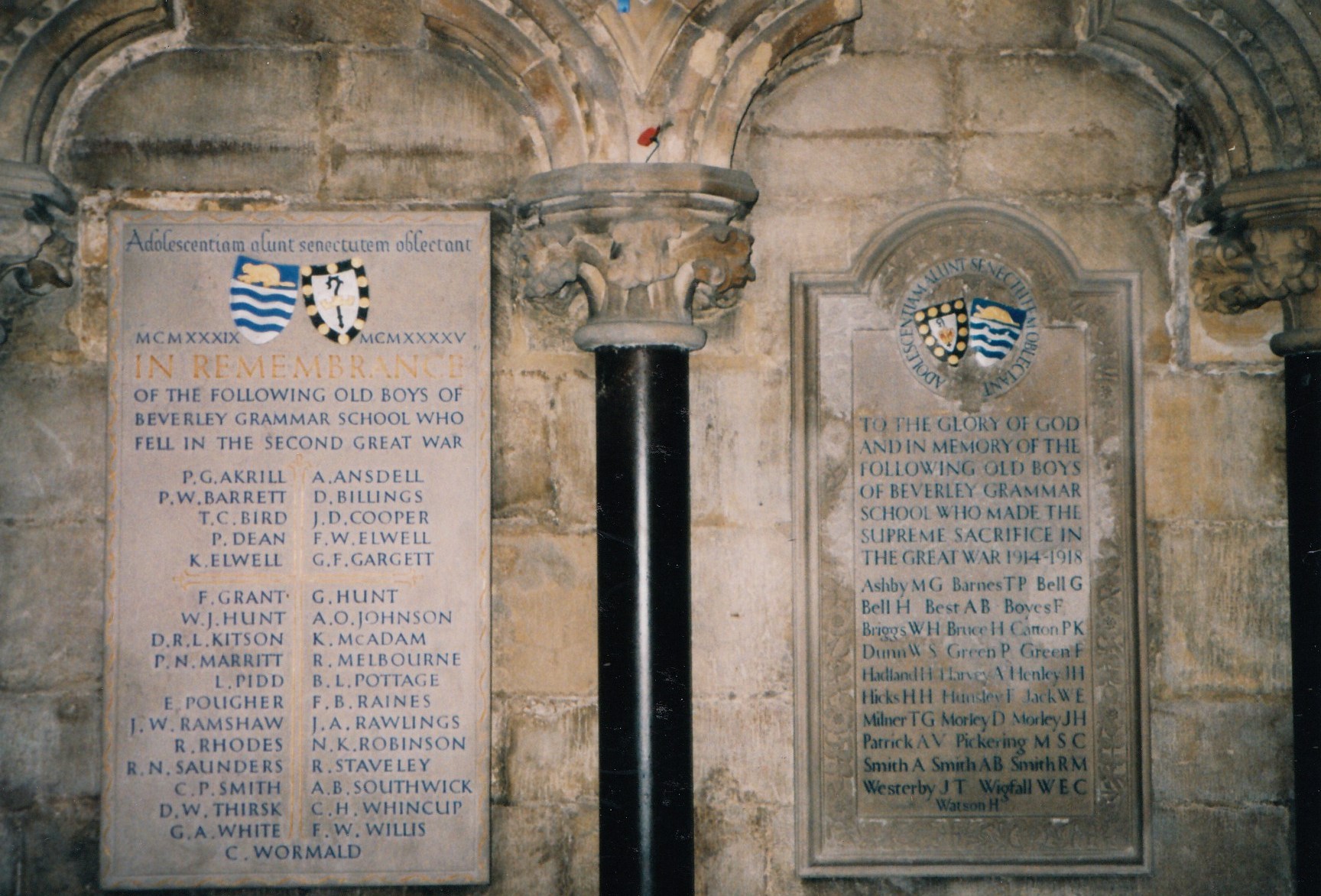 Beverley Grammar School Old Boys Ww2 Memorial War Memorials Online