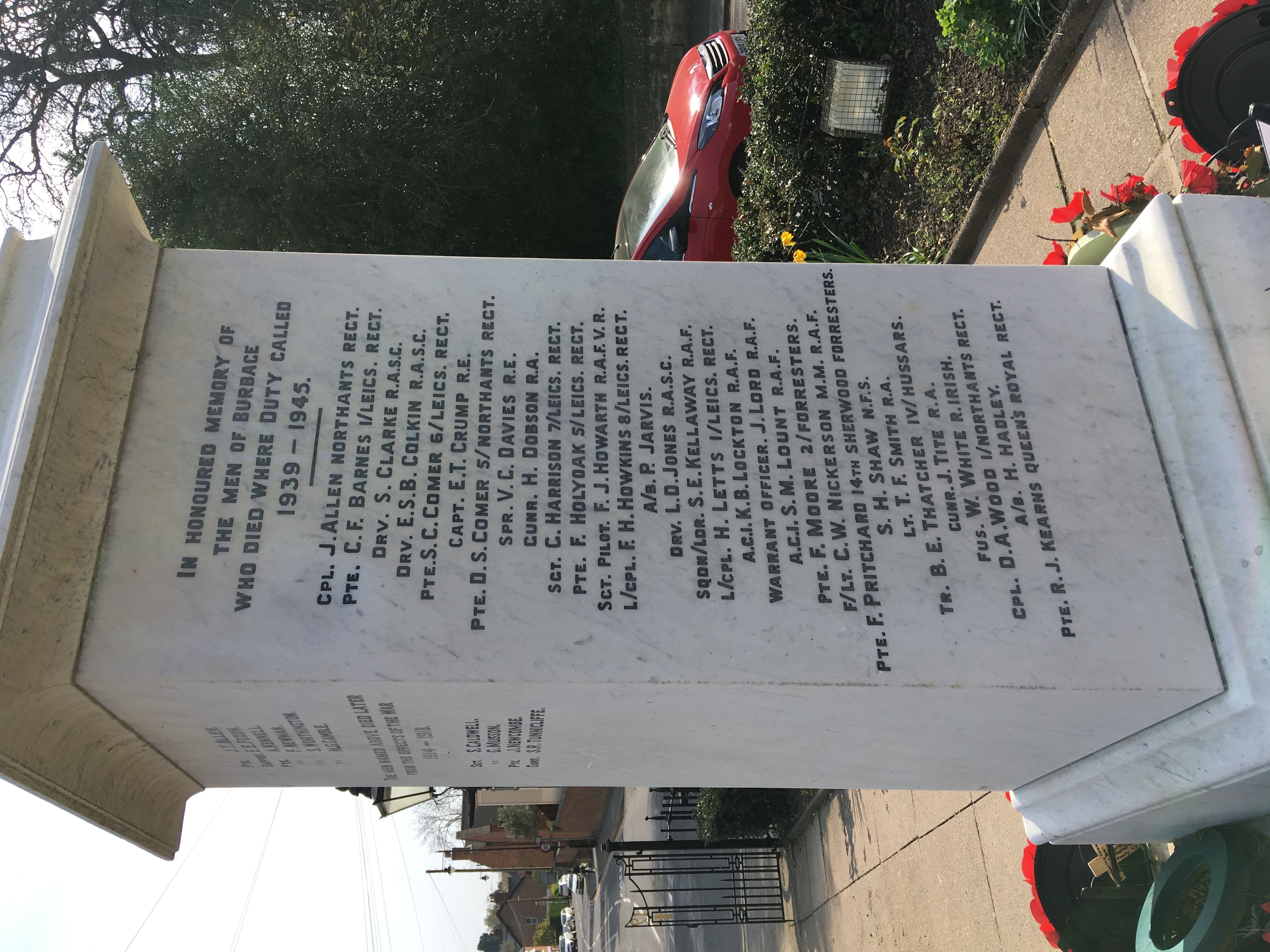 Burbage War Memorial War Memorials Online