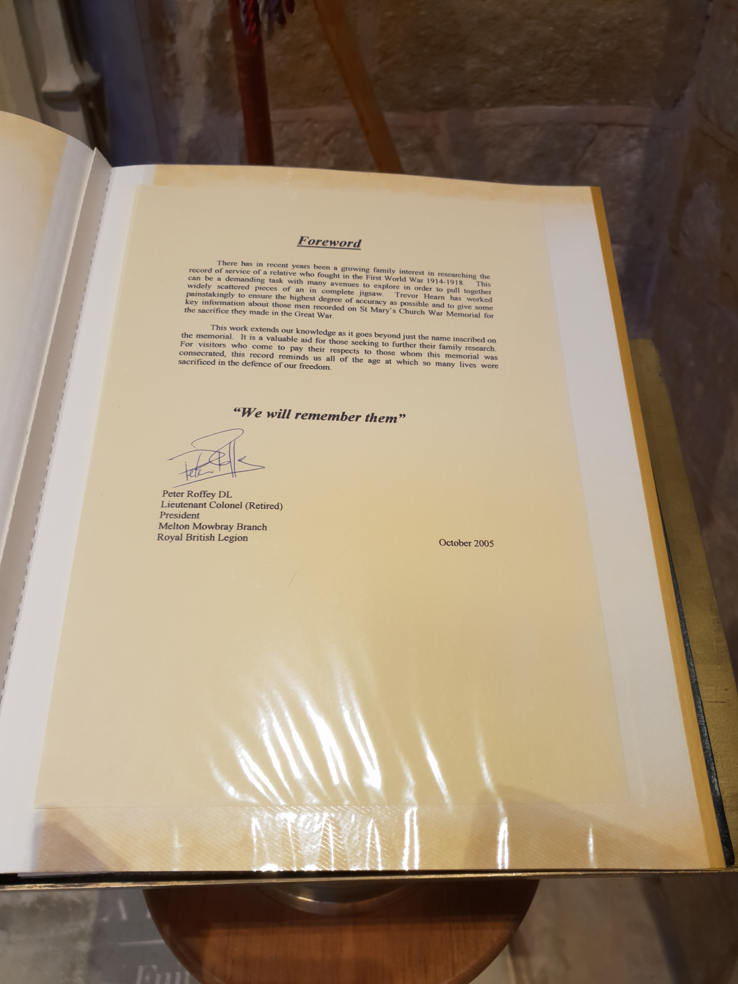 Book of Remembrance 1st World War - War Memorials Online