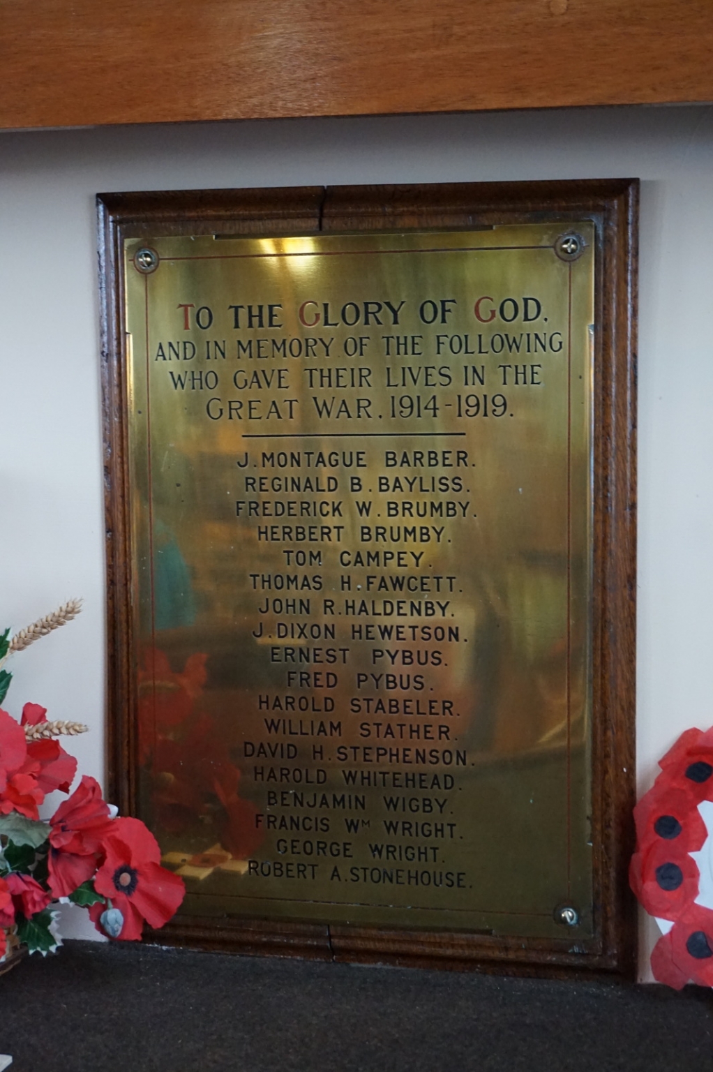Cottingham Methodist Church WW1 Plaque War Memorials Online