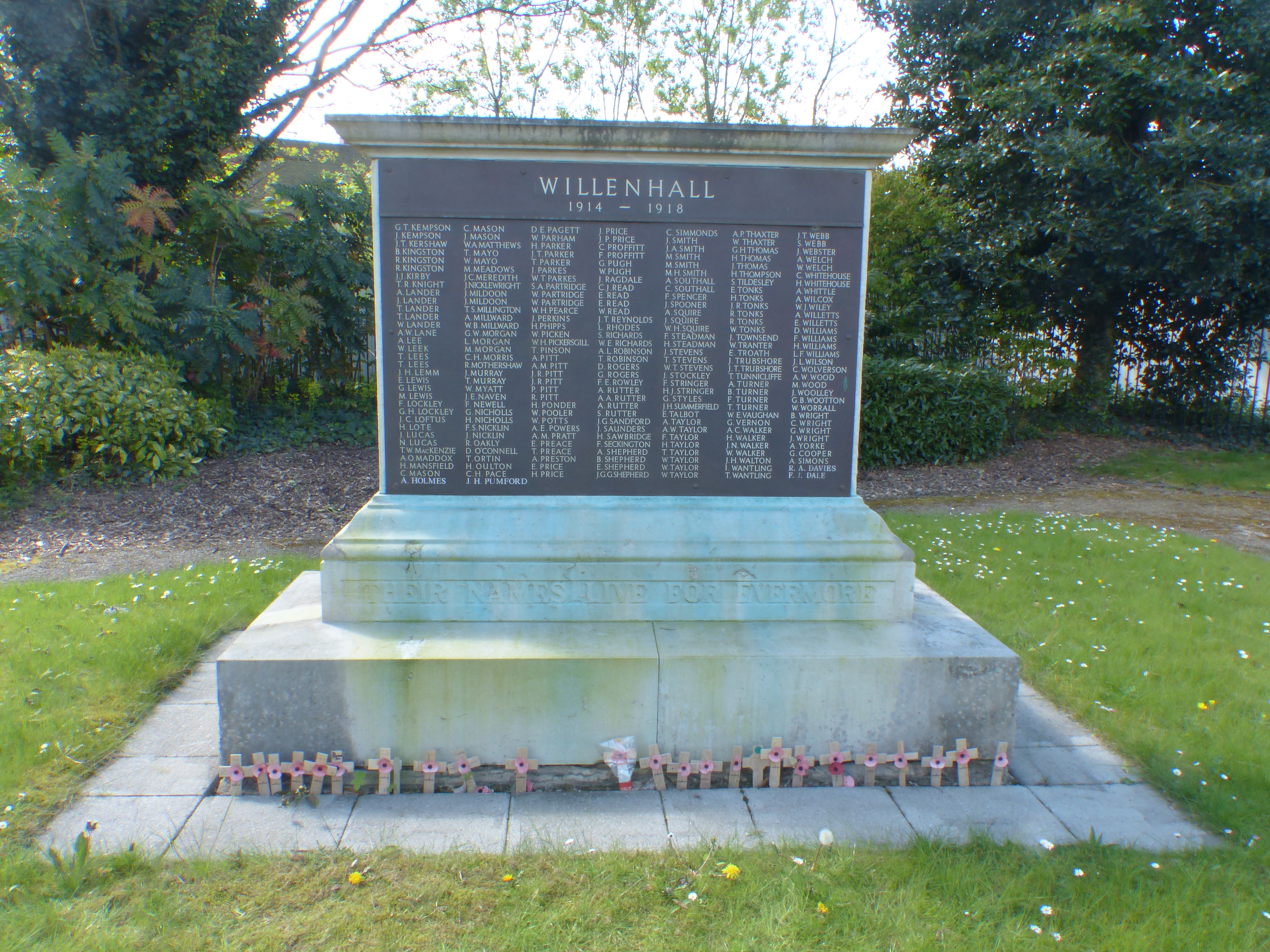 Willenhall Memorial Garden Ww1 Tablets War Memorials Online
