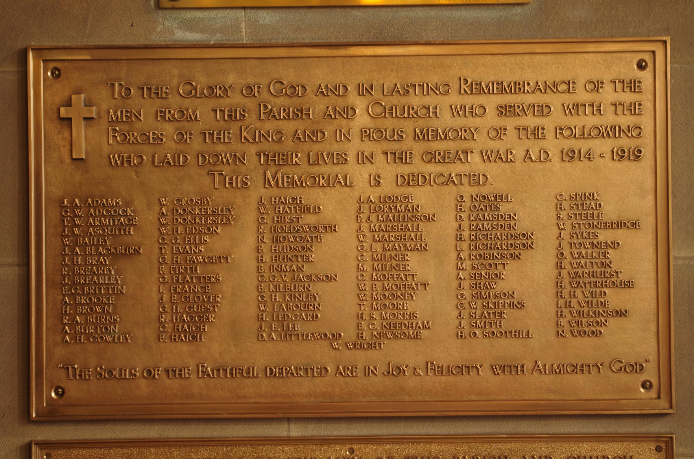 Great War Memorial St Philip S Relocated To Dewsbury Minster War Memorials Online