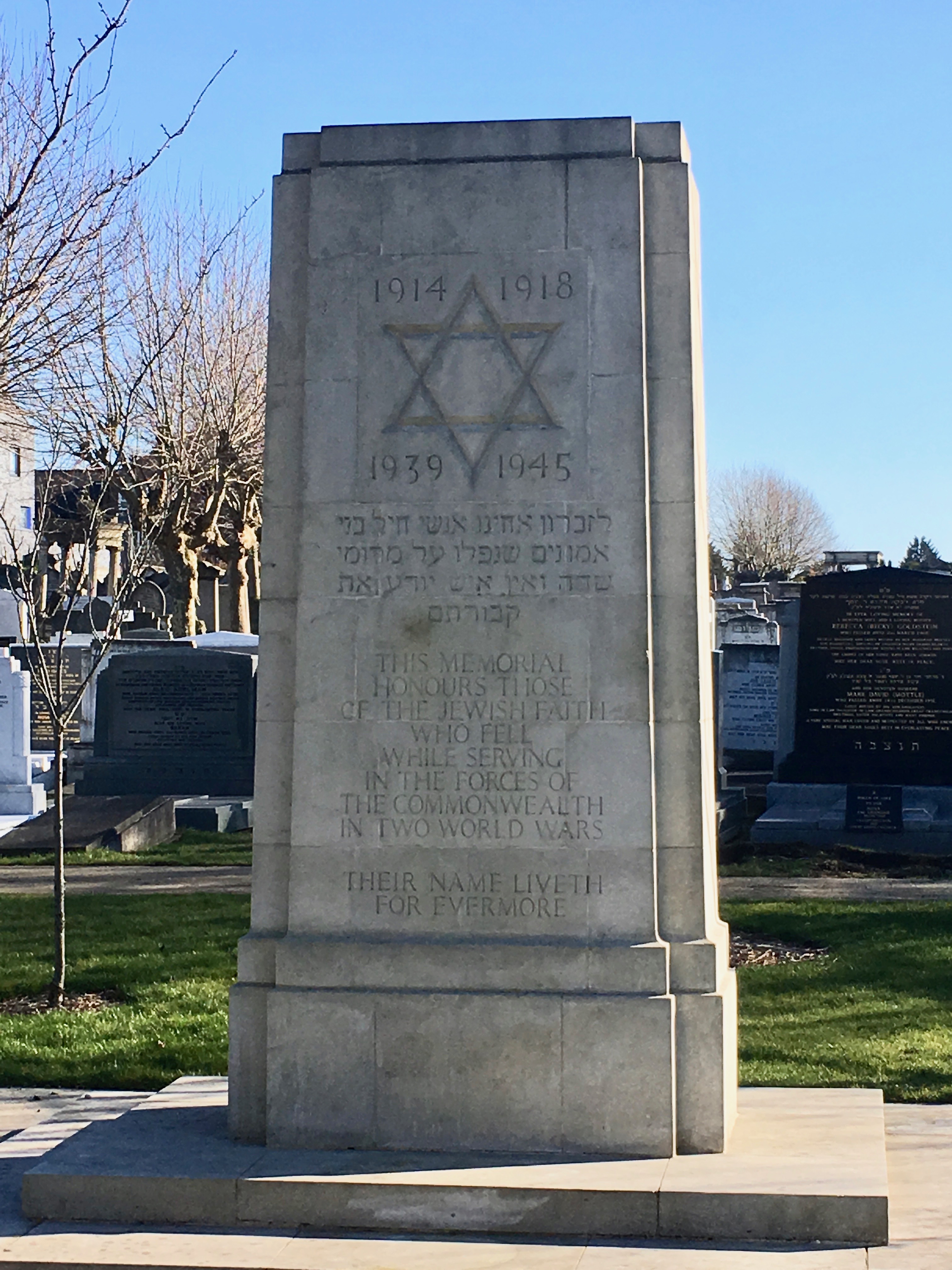 Willesden Jewish Cemetery Cenotaph War Memorials Online
