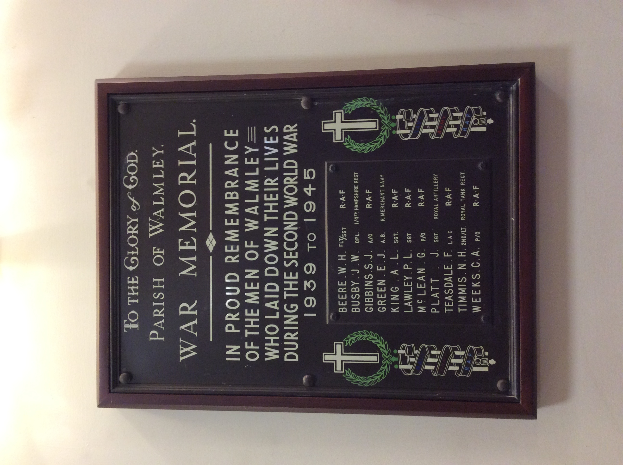 World War Two Memorial Plaque War Memorials Online