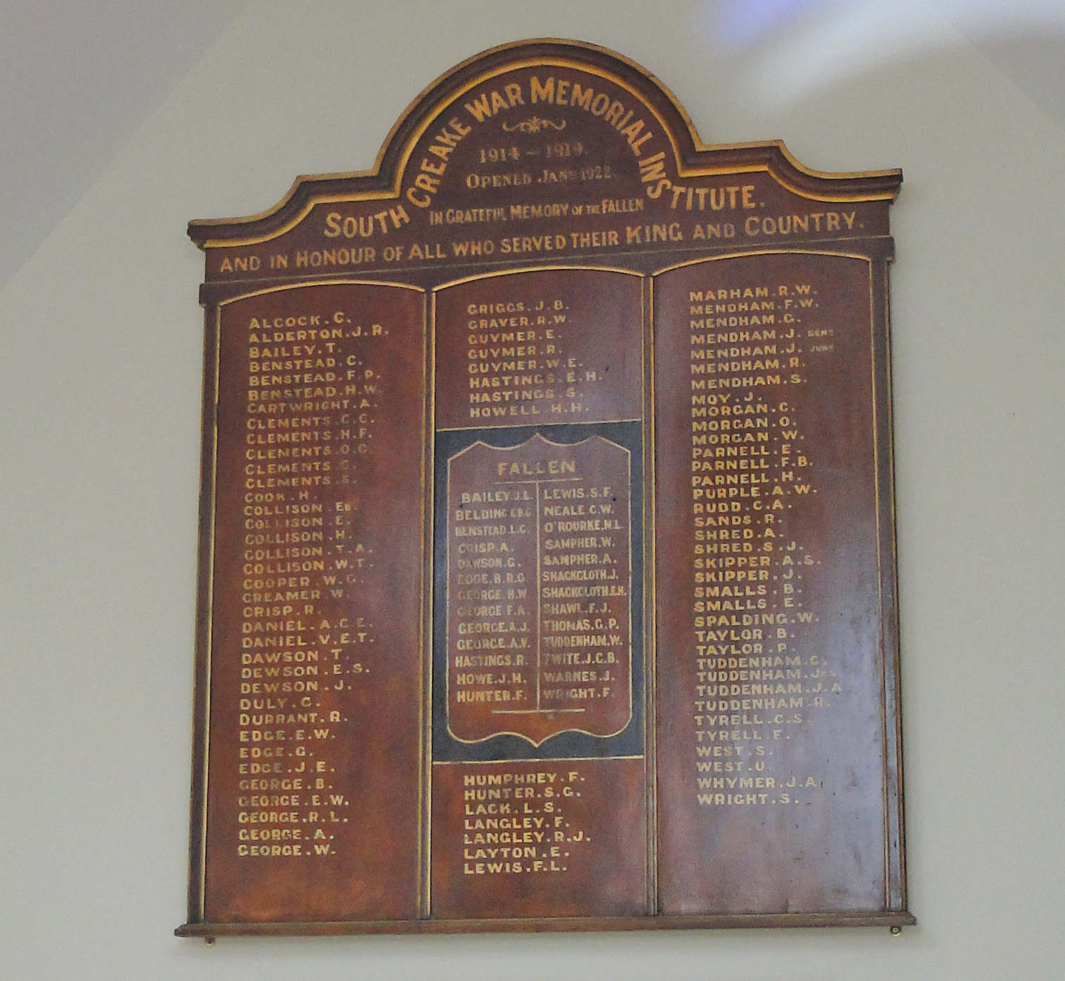 South Creake War Memorial Institute War Memorials Online