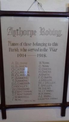 Aythorpe Roding Roll of Honour WW1