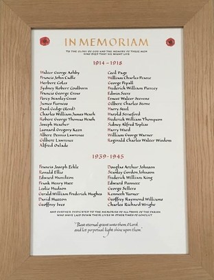 Booker and St John's Church Roll of Honour