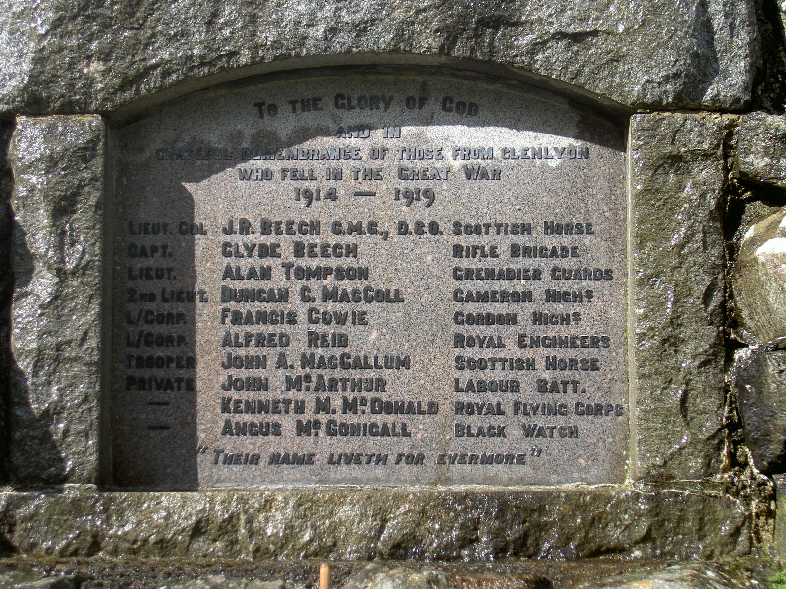 GLEN LYON War Memorials Online
